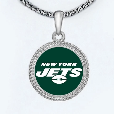 New York NY Jets Large 1-1/2" Womens Mens 20" Link Chain Pendant Necklace  D22 Cover