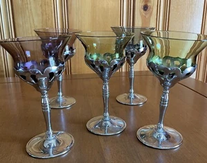 Vintage 1940’s Vintage Art Deco Morgantown Cordial Cocktail Glasses Set Of 5 - Picture 1 of 7