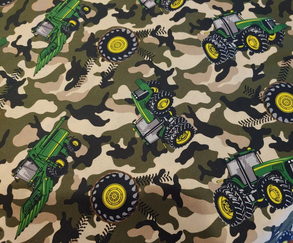John Deere Tractor Camouflage Fabric Print by Yard 100% Cotton 36" x 44" - Image 1 of 1