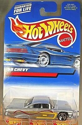 Chevrolet Hot Wheels Mainline/Collector #116 '59 2000 vintage plateado con cromo SB Sp Foto 1 de 4