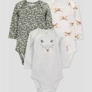 Carter's Just One You Baby Girls' 3pk Heather Fox Bodysuit For 18M - Picture 1 of 8