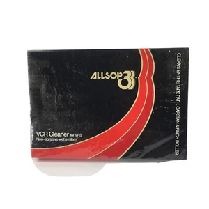 ALLSOP 3 WET/DRY Cleaning System VHS VCR Video Recorder Cleaner Vintage Sealed - Picture 1 of 12
