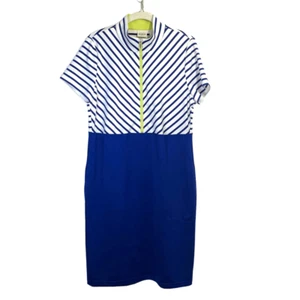 Chicos ZENERGY GOLF Striped Colorblock Dress Size 1 M Medium - Picture 1 of 8