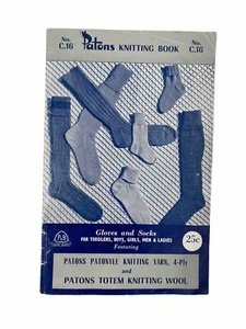 Patons C 16 Gloves Socks For All The Family in 4 Ply and 8 Ply - Picture 1 of 13