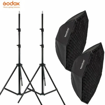 2Pcs Godox SB-FW95 95cm Octagon Softbox Bowens Mount + Grid + Light Stand Kit AU - Image 1 of 4