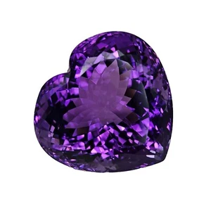 Natural Certified Amethyst Heart Shape 96.45 Ct+ Amazing look Loose Gemstone - Picture 1 of 4