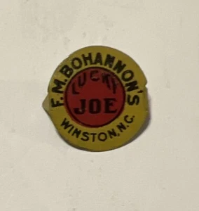 Antique Tobacco Tag F.M. BOHANON LUCKY JOE WINSTON North Carolina Metal Burley - Picture 1 of 2