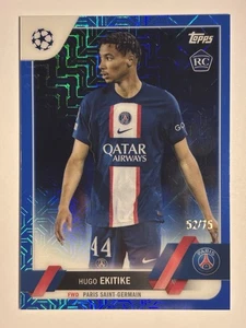 Hugo Ekitike Topps UCC 2023 RC Liverpool FC Blue Mojo Japan Edition /75 - Picture 1 of 10