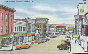 Shamokin Pennsylvania -"Independence Street" Linen Vintage Postcard UNP - Picture 1 of 2