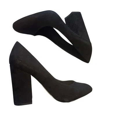 NWB Call it Spring Nubuck Suede Block Heel Almond Toe Suede Pumps Size 7.5 - Image 1 of 4