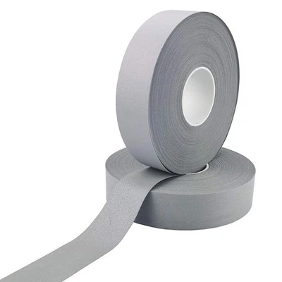 Sew On Silver Reflective Fabric Polyester Material DIY Tape for Clothing 1inc... Foto 1 de 4