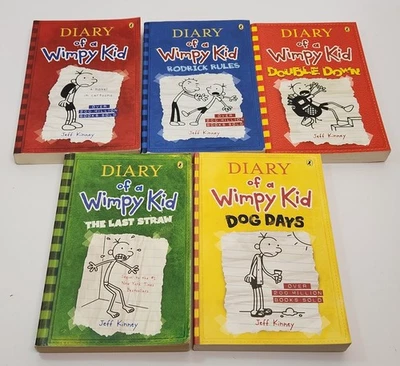 Diary Of A Wimpy Kid Collection 1,2,3,4 & 11 By Jeff Kinney Paperback - Image 1 of 4