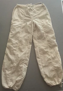 Wild Fable Beige Jogger Pants XS Drawstring Waist/Ankle Nylon Crinkled Parachute - Picture 1 of 12