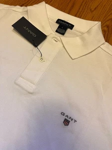 Polo GANT Blanco Piqué Rugger Para Hombre Grande TOTALMENTE NUEVO con ETIQUETAS $150 LG NUEVO CON ETIQUETAS L - Imagen 1 de 8