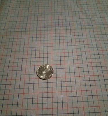 Tecido de algodão xadrez cinza com vermelho preto azul 44" X 35" - Imagem 1 de 4