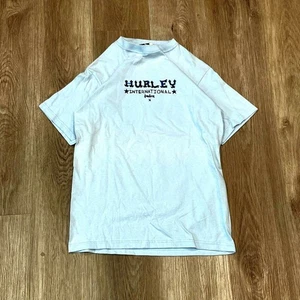 Vintage 00s Y2K Hurley International T-Shirt Men's Size Small Light Blue - Picture 1 of 5