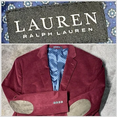 Ralph Lauren Black Label Men Size 50L Burgundy Corduroy 98% Cotton BLazer - Image 1 of 4