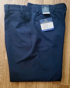 Pantaloni eleganti George Four-Way elasticizzati vita espandibile performance 44X30 blu navy nuovi con etichette - Foto 1 di 5