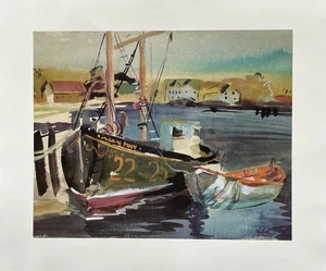 EDNA HIBEL "Rockport Harbor, 1935" Limited Ed. Portfolio Ed. of 1935. 8¼" x 10¼" - Picture 1 of 8