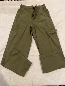 Madewell Griff Wide Leg Army Green Cargo Pants Sz 26 - Picture 1 of 10