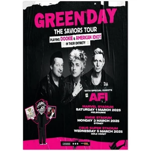 Green Day Saviors Tour Poster March 2025 Melbourne - Picture 1 of 4