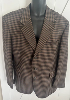 Blazer Givenchy Monsieur 43R Abrigo Deportivo a Cuadros/A Cuadros Lana Marrón/Negro De Colección EE. UU. Foto 1 de 4