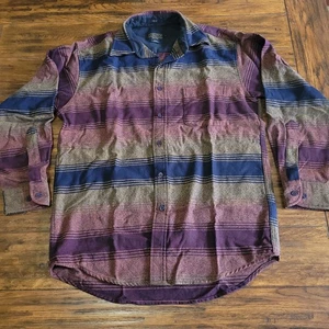 Pendleton 100% Virgin Wool Lodge Shirt Flannel Vintage Color Tone Medium Men  - Picture 1 of 9