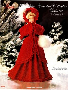 Paradise Volume 45 1895 Skating Costume Fashion Doll Crochet Leaflet - Picture 1 of 2