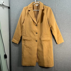 Candace Cameron Bure Regular Button-Front Tailored Coat Desert Ochre Size Medium - Picture 1 of 10