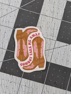 Pink Western Boots Decal/Sticker - Picture 1 of 2