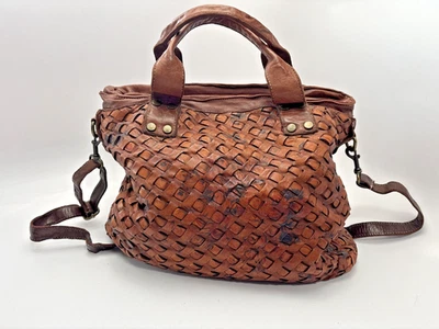 Sundance коричневый сувенир сумка сплетенный кожаный сумочки через плечо сделано в Италии снят с производства - Изображение 1 из 4