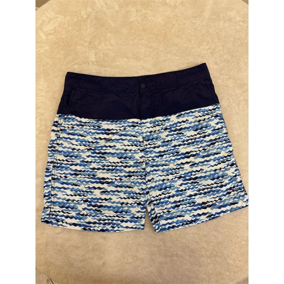 Tommy Hilfiger Youth Boys Large Blue Wave Swim Trunks Kids - Image 1 of 4