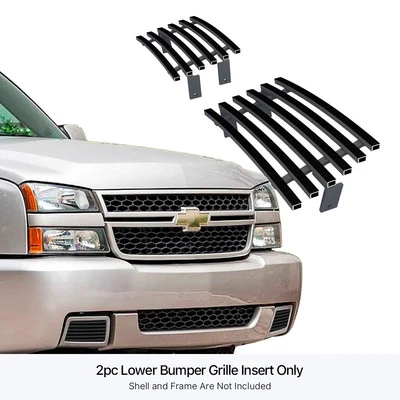Parachoques de acero inoxidable negro para Chevy Silverado 1500 SS 2003-2006 Foto 1 de 4