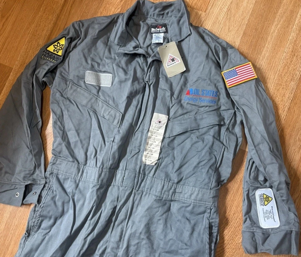 Mono Bulwark FR Westex CLD6GY3 NUEVO CON ETIQUETAS para hombre 44-LN resistente al fuego 8,6 ATPV gris Foto 1 de 4