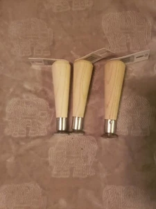 Waddell 6 Zoll rund konisch Möbelbein Hartholz 3 Stück Posten - Bild 1 von 2