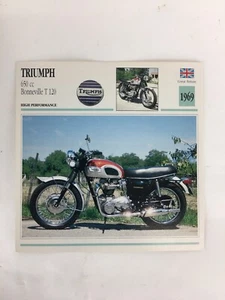 Triumph 650cc Bonneville T 120 - 1969 Spec Sheet Info Card - Picture 1 of 2