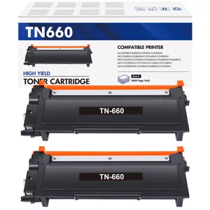 2 Pack Toner Compatible With Brother TN660 TN630 MFC-L2700DW L2720DW DCP-L2540DW - Picture 1 of 8