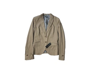 Sisley NWT Pinstripe Blazer Size 42 or Small Brown Taupe Pinstripe Jacket New - Picture 1 of 6