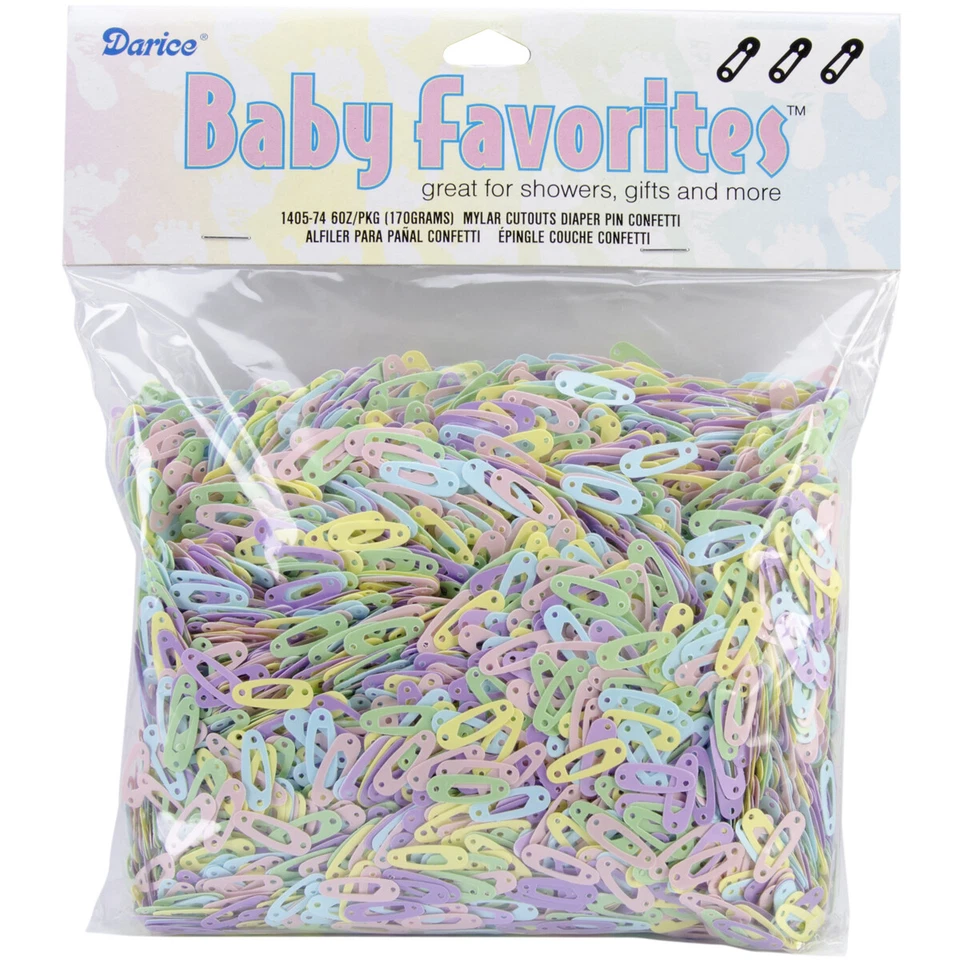 Darice Baby Diaper Pin Confetti Pastel - image 1 of 1