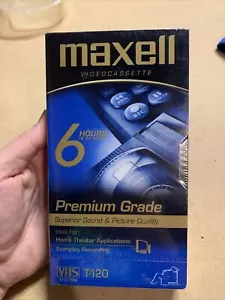 MAXELL Standard Grade 6 Hours T-120 VHS BLANK TAPE Brand New - Picture 1 of 3