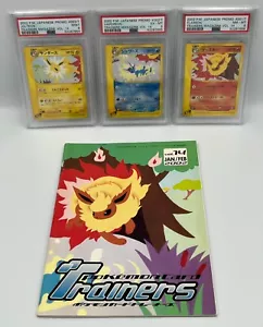 Eevee Evo 2002 Pokemon Trainers Magazine Vol.14 Japanese Promo Cards - PSA 9/8/6 - Picture 1 of 10