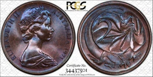 1971 Australia 1C PCGS MS66BN Monster Toned Blue - RicksCafeAmerican.com - Picture 1 of 11