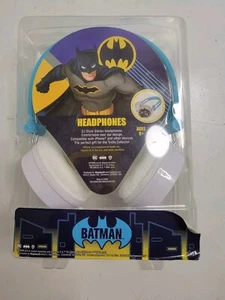 Batman Head Phones Blue White Unused Audio Jack Portable Music - Picture 1 of 9