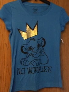 The Lion King -Young Mufasa - “No Worries”- Ladies Junior -Blue -NWT -L (11/13) - Picture 1 of 3