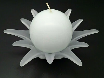 Candelabro de vidrio Partylite Splash Sunburst bola blanca esmerilada México Foto 1 de 4