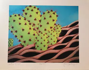 Estampado artístico firmado por Steve Hastings A/P #1 litografía madera de cactus de colección 2001 - Imagen 1 de 2