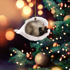 Siamese cat sleeping Angel Wings Christmas, love Siamese cat car Ornament Gift