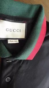 Size XL Gucci polo BLACK stretch golf shirt Made in Italy Slim Fit Short Sleeve - Picture 1 of 12