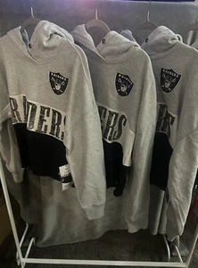 Women's Las Vegas Raiders Heather Gray Pullover CROP TOP Hoodie Size XL - Picture 1 of 3