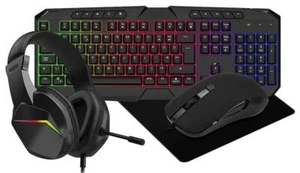 Raptor 4-in-1 Desktop Gaming Bundle Keyboard & Mouse Set with Headset CIT-RAPTOR - Picture 1 of 10
